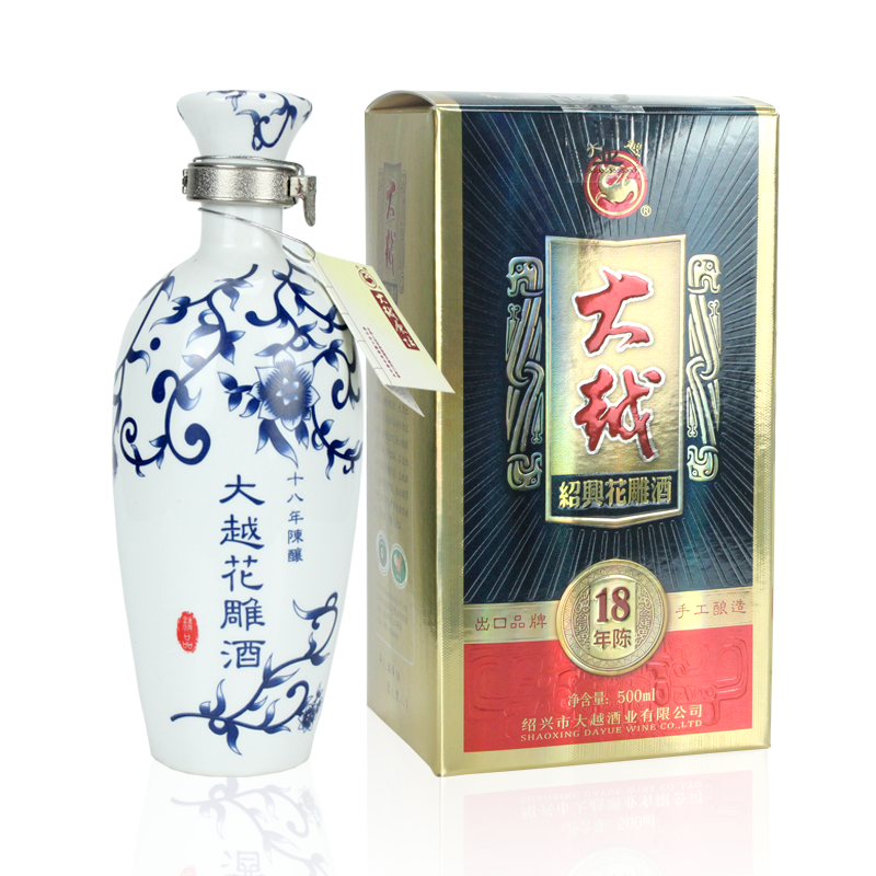 十八年-大越花雕酒礼盒500mlX6瓶-白底