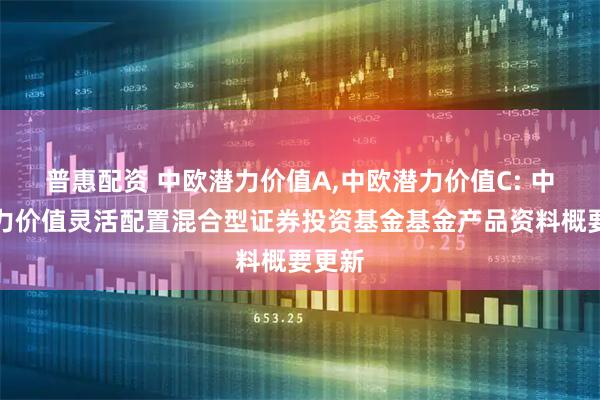 普惠配资 中欧潜力价值A,中欧潜力价值C: 中欧潜力价值灵活配置混合型证券投资基金基金产品资料概要更新